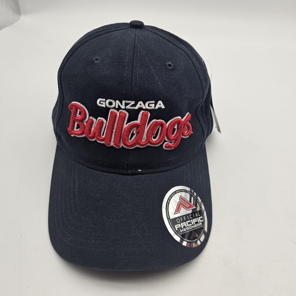 Gonzaga Bulldogs Hat Cap Strap Back Mens Blue Red College Basketball Script
